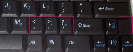 Dell 700M keyboard closeup