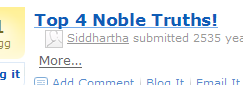 Digg screenshot: “Top 4 Noble Truths!”